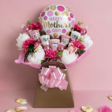 Mother's Day Pretty in Pink Chocolate and Yankee Candle Bouquet