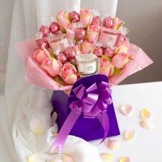 Yankee Candle and Pink Lindor Bouquet