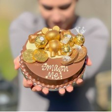 Mini Gold Chocolate Smash Cake
