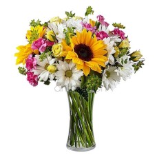 Mixed bouquet of sunflowers