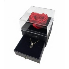 Forever rose and heart-shaped pendant