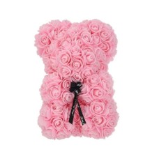 Pink rose teddy bear 25cm