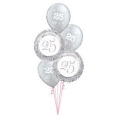 Silver 25th Anniversary Bouquet