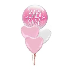 Baby Girl Bubble + Hearts Bouquet
