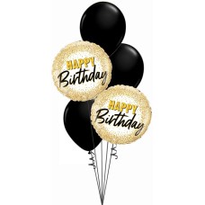 Black Gold Glitter Birthday Bouquet