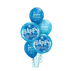 Electric Blue Happy Birthday Bouquet