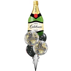 Elegant Champagne Bottle Congratulations Bouquet