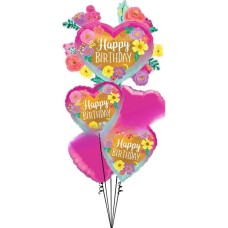Painted Flowers + Hearts Birthday Bouquet