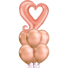 Rose Gold Chain of Hearts Bouquet