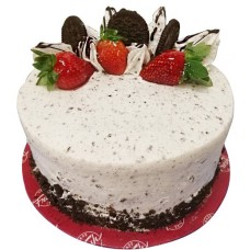 Chocolate Oreo Delight with Flower Hand Bouquet (0.5kg cake with 6 stalk (Carnations OR Roses))
