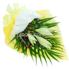 Lily Hand Bouquet 02 (5 Stalks Madonna Lily)