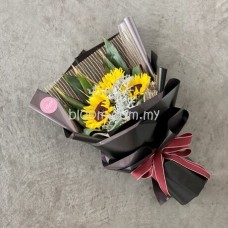 Sunflower Hand Bouquet 05 (5 Stalks Sunflowers)