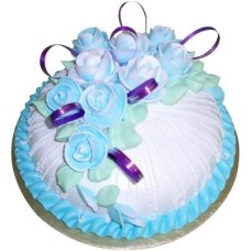 Vanilla Delight (500 G Cake With 6 Stalks Rose)