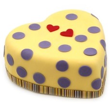 Hearts and Dots Cake (7 Inch Hearts and Dots Cake)