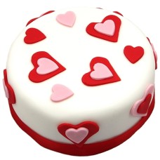 Pink n Red Heart Cake (7 Inch Pink n Red Heart Cake)