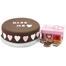 Kiss Me Cake and Chocolates (7 Inch Kiss Me Cake and Chocolates)
