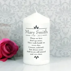 Personalised Sentiments Pillar Candle