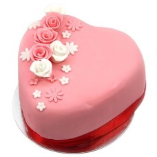 Rose Topped Heart Cake (7 Inch)