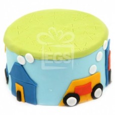 Racing Birthday Boy Cake (7 Inch Racing Birthday Boy Cake)