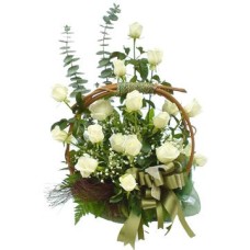 White Roses Basket