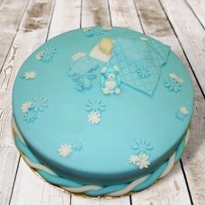 Blue cake for baptism (Medium)
