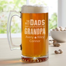 The Best Dads Get Promoted Oversized Beer Mug