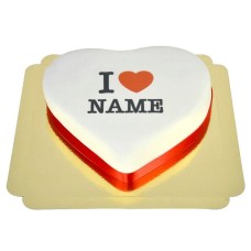 I love "Nom"-Cake in the shape of a heart (Medium (25X24 cm (10 parts)))