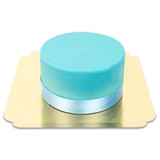 Blue Deluxe Cake with Ribbon (Small(18 cm))