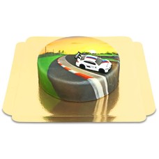 BMW® miniature car on cake (Small (18 cm (6-8 parts)))