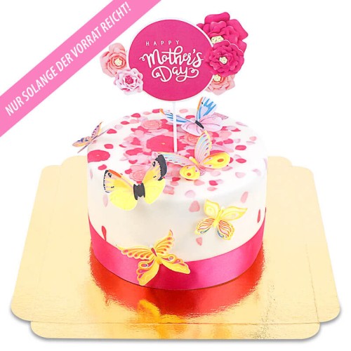 Deluxe Mother's Day Cake with Cake Topper (Small (18 cm (12 parts)))