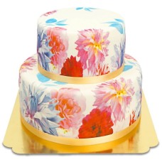 Deluxe 2 Tier Flower Cake