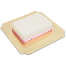 Rectangular white cake with ribbon (Small (20 X 14 cm (6 parts)))