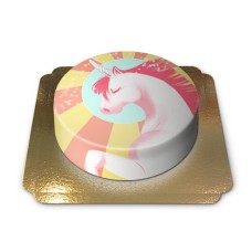 Yellow & Red Unicorn Cake (Small (18 cm(6-8 slices)))