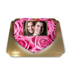 Cake-Photo pink heart-shaped pink (Medium)