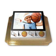 Basketball-themed photo frame cake - frame (Small (20cm X 14cm (6 Parts)))