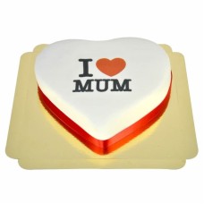 "I love Mum" heart cake (Large)