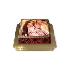 Photo Frame Cake Red Roses Theme (Medium)
