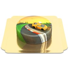 Lamborghini® miniature car on cake (Small (18 cm (6-8 parts)))