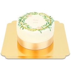Deluxe eucalyptus cake with personalized inscription (Small (18 cm (12 parts)))