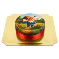 Garden gnome cake that greets (Small (20cm X 14cm (6 Parts)))