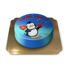 Penguin Love Cake (Small ((18 cm)6-8 slices))