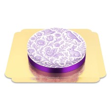 Lavender porcelain pattern cake (Small (18 cm (6 parts)))