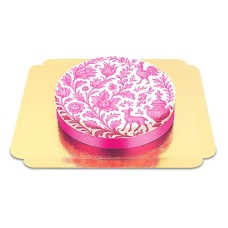 Pink porcelain patterned cake (Small (18 cm (6 parts)))