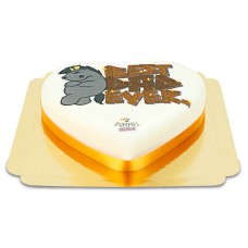 Chubby Chubby Cake "Best Dad ever" in the shape of a heart (Medium ((25×24 cm) 10 slices))