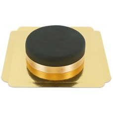 Black cake with ribbon (Small ((18 cm) 6-8 slices))
