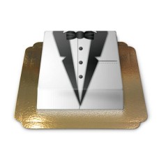 Rectangular black and white tuxedo cake (Medium (25cm X 17cm (10 Shares)))