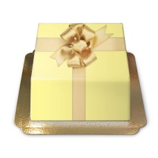 Yellow Gift Box Cake