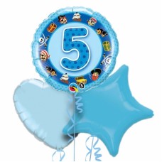 5th Birthday Blue Balloon Bouquet