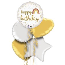 Golden Rainbow Birthday Balloon Bouquet