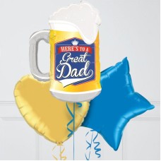 Here's to A Great Dad Inflated Foil Balloon Bunch (4 Balloons)